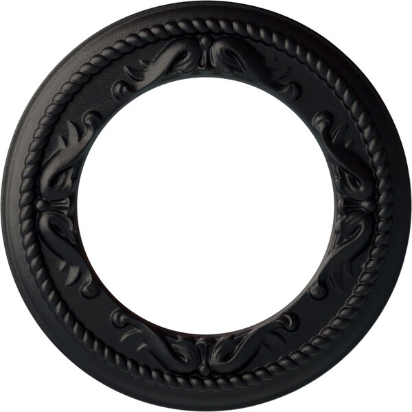 Ekena Millwork Roped Medway Ceiling Medallion (Canopies up to 7 1/2"), 12 1/4"OD x 7 1/2"ID x 7/8"P, Steel Gray CM12MESGS - main